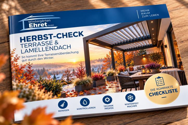 Herbstcheckliste Terrasse und Lamellendach